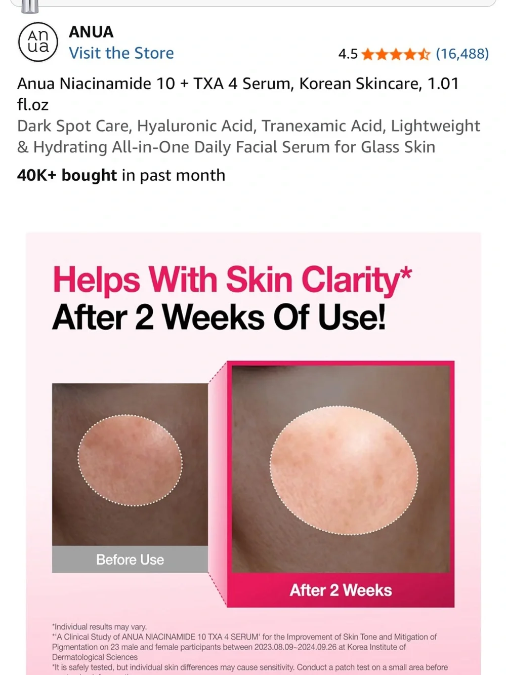 Anua 10+ Niacinamide Serum - Pink